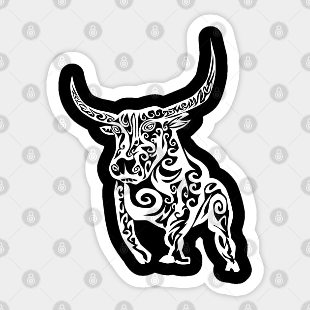 Tribal Bull Design Sticker by madeinchorley